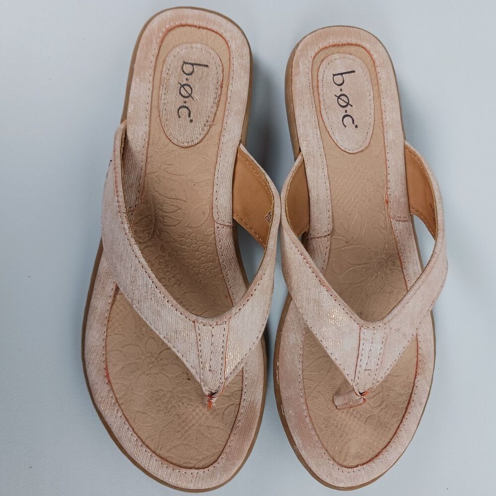 Born BOC Womens Sandals Thongs Size 8 Beige Zita Flip Flop Faux Leather - Picture 4 of 11